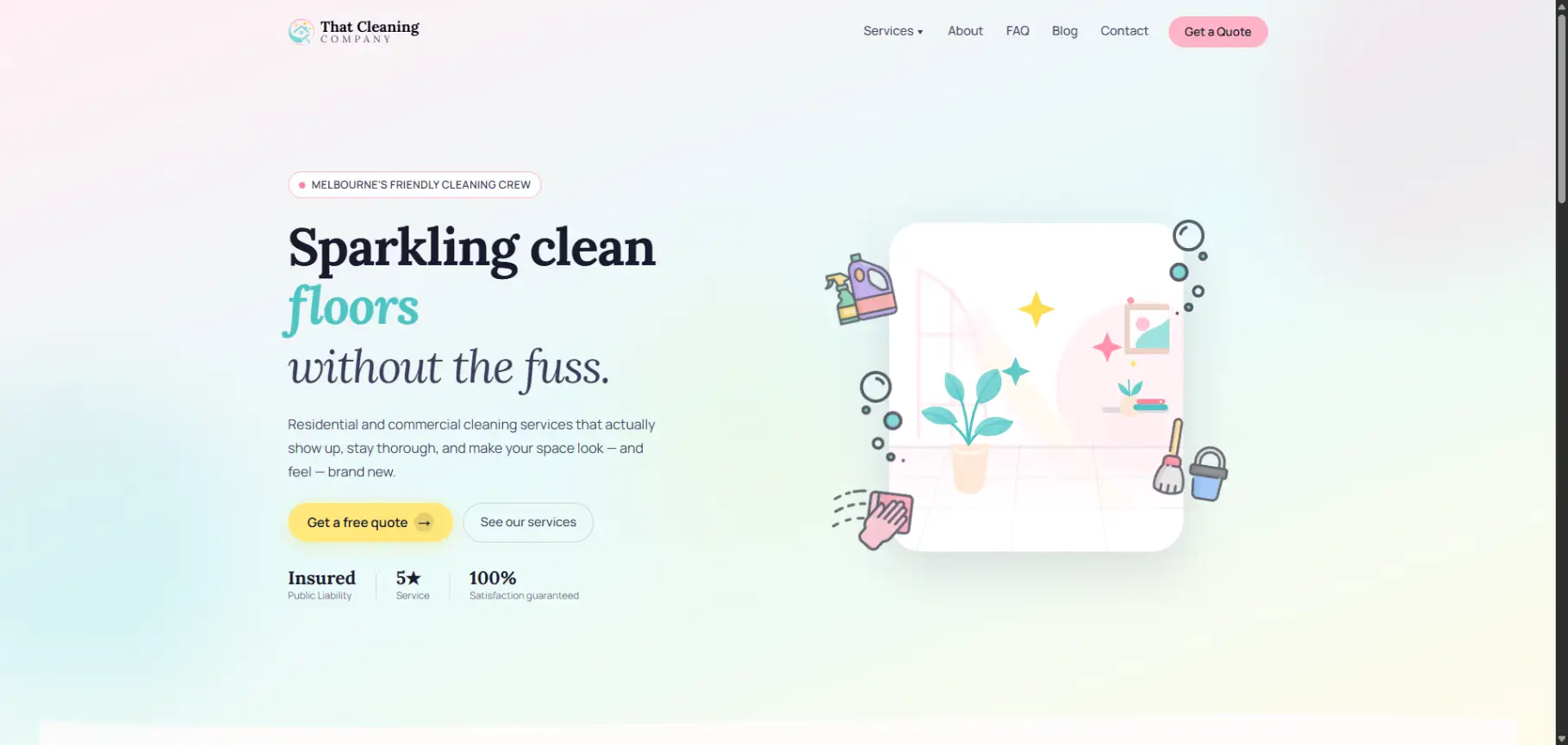 Homepage design for That Cleaning Company